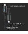 1m USB til Type C kabel - Sort, til hjemmet og kontoret