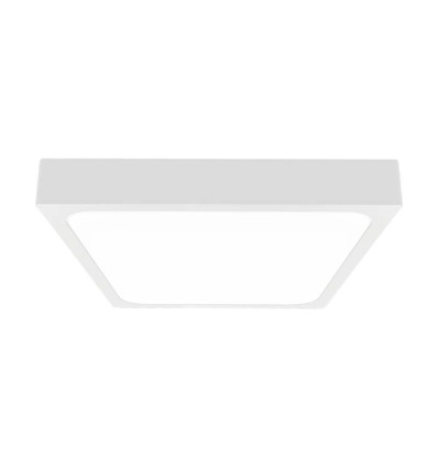 18W kvadratisk LED loftslampe - IP44, 23x23cm, hvid kant, kold hvid, inkl. lyskilde