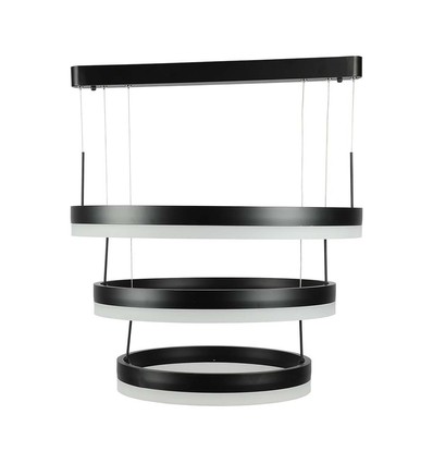 86W Soft Light Chandelier LED pendel - Sort, 3000K, dæmpbar, 360 grader lys, 3 års garanti