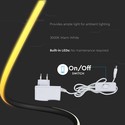20W bordlampe - LED, designer, EU stik, ledning+afbryder, 3000K, sort