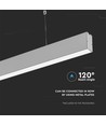 120cm 40W LED lysskinne med Samsung chip - Silver, 4000K, 120°, inkl. wireophæng