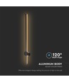 12W LED væglampe, RA90 - IP65, sort, 1590lm, 4000K, 65cm høj