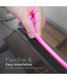 12W/m Neon Flex 24V - Pink, 10m Rulle