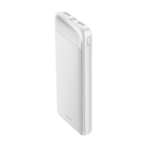 10000mAh Power Bank, 22.5W Fast Charger - Hvid, Aluminium, 2x USB, 1x Type-C, Li-Pol