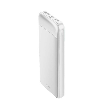 10000mAh Power Bank, 22.5W Fast Charger - Hvid, Aluminium, 2x USB, 1x Type-C, Li-Pol