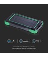 10000mAh Solar Wireless Powerbank, 10W - Sort, aluminium, solcelleopladning