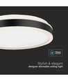 42W LED designer loftslampe - Rund, sort, 4400lm, 4000K, TRIAC dæmpbar, IP20