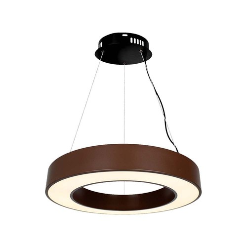 60cm 50W rund LED pendel - 125lm/W, Cortenfarvet, Triac dæmpbar, 4000K, IP20