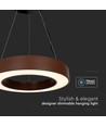 60cm 50W rund LED pendel - 125lm/W, Cortenfarvet, Triac dæmpbar, 4000K, IP20