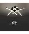 24W designer LED loftslampe - Sort, 3000K, Ø45cm, moderne design, inkl. lyskilde