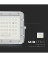 6W LED solcelle projektør - IP65, 4000K, hvid, inkl. solpanel og fjernbetjening