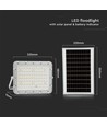 120W Solcelle LED projektør med 15W panel - 1200lm, IP65, 4000K, inkl. fjernbetjening og 3m kabel