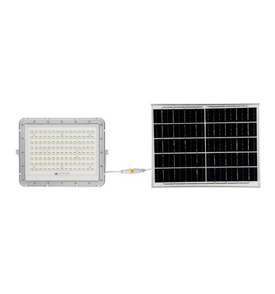 180W LED solcelle projektør, 4000K - Inkl. 20W solcellepanel, IP65, fjernbetjening, hvid