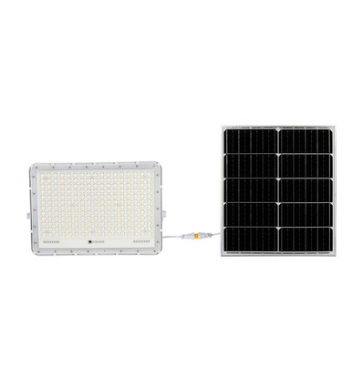 30W Solcelle LED projektør med fjernbetjening - 2600lm, IP65, 6400K, inkl. solpanel og batteri