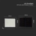 VT LED Solar Projektør 180W - 6400K, 16000 mAh Batteri, 3m Kabel, Smart IR Fjernbetjening, Hurtig Opladning