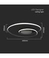 48W LED designer loftslampe - 5150lm, Triac dæmpbar, Ø60cm, sort, 4000K