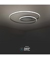 48W LED designer loftslampe - 5150lm, Triac dæmpbar, Ø60cm, sort, 4000K