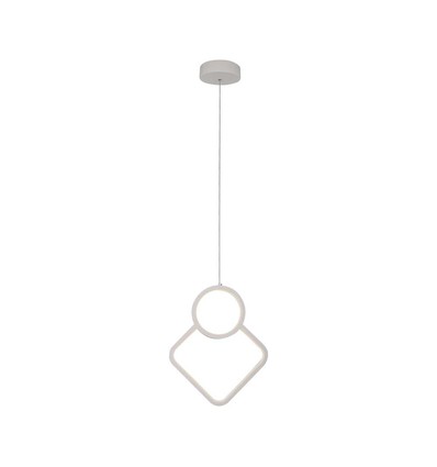 12W hvid pendel loftlampe - 28x180cm, 4000K, moderne rombe design, inkl. lyskilde