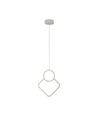 12W hvid pendel loftlampe - 28x180cm, 4000K, moderne rombe design, inkl. lyskilde