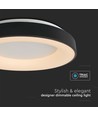 49W LED dekorativ loftslampe, dæmpbar - Ø60cm, 106lm/W, sort, 3000K, Triac dæmpbar