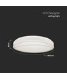 18W LED designer loftslampe - Rund, hvid, Ø35cm, 4000K, 1280lm