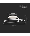 24W Designer LED loftlampe - Ø25cm, hvid, cirkel design, 4000K neutral hvid
