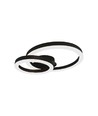 20W LED designer loftlampe - To overlappende ringe, Ø45cm, sort, 3000K, 105lm/W