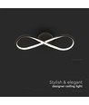 24W Infinity LED designerlampe - 3000K, sort, 360 grader, væg/loftlampe