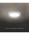 12W Ø16,7cm LED loftlampe - 1200lm, hvid kant, rund, inkl. lyskilde