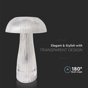 LED bordlampe - 1800mAh batteri, Ø160x250, 3i1, transparent hus