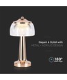 1W genopladelig LED bordlampe, French Gold - 3-i-1, 1800mAh batteri, IP20, 13,5x26,5cm