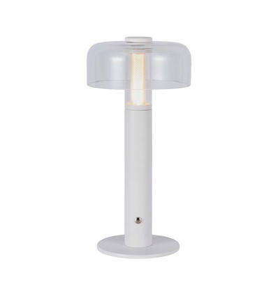 1W LED bordlampe med batteri, hvid - Genopladelig, 3000K, touch dæmpbar, DC 5V
