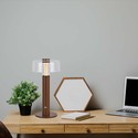 LED bordlampe - 1800mAh batteri, Ø150x300, 3000K, sandbrun hus