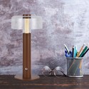 LED bordlampe - 1800mAh batteri, Ø150x300, 3000K, sandbrun hus