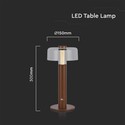 LED bordlampe - 1800mAh batteri, Ø150x300, 3000K, sandbrun hus