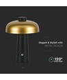 3W genopladelig LED bordlampe - Touch dæmpbar, 3-i-1 CCT, guld/sort, inkl. USB-kabel