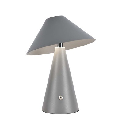 3W genopladelig LED bordlampe, CCT - Grå, touch dæmpbar, USB-C, metal, 200lm