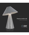 3W genopladelig LED bordlampe, CCT - Grå, touch dæmpbar, USB-C, metal, 200lm