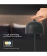 V-Tac Opladelig bordlampe 3i1 - CCT, sort, IP20, touch dæmpbar