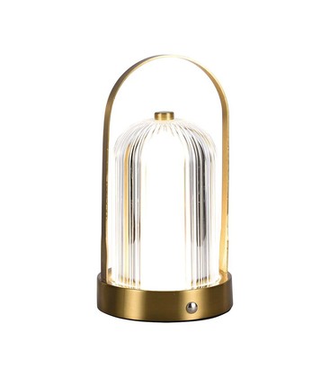 LED bordlampe - 1800mAh batteri, Ø120x190, 3-i-1, fransk guld hus