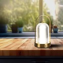 LED bordlampe - 1800mAh batteri, Ø120x190, 3-i-1, fransk guld hus