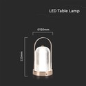 LED bordlampe - 1800mAh batteri, Ø120x190, 3-i-1, fransk guld hus