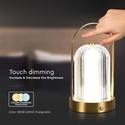 LED bordlampe - 1800mAh batteri, Ø120x190, 3-i-1, fransk guld hus