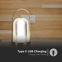 LED bordlampe - 1800mAh batteri, Ø120x190, 3-i-1, fransk guld hus