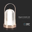 LED bordlampe - 1800mAh batteri Ø120x190 3i1 antik bronze, hus