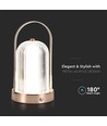 1W genopladelig LED bordlampe, antik bronze - 3-i-1 CCT, dæmpbar, 5V, 1800mAh batteri, højde 19cm