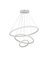 32W LED pendel, 3 ringe - Ø60+40+20cm, 3880lm, 3000K, hvid finish