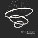 LED hængende dekorativ lampe - Ø600+Ø400+Ø200, 3000K, hvid, hus.