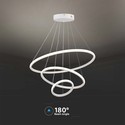 LED hængende dekorativ lampe - Ø600+Ø400+Ø200, 3000K, hvid, hus.