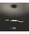 18W LED pendel, violin design - 700x250mm, 3000K, sort, dekorativ loftlampe